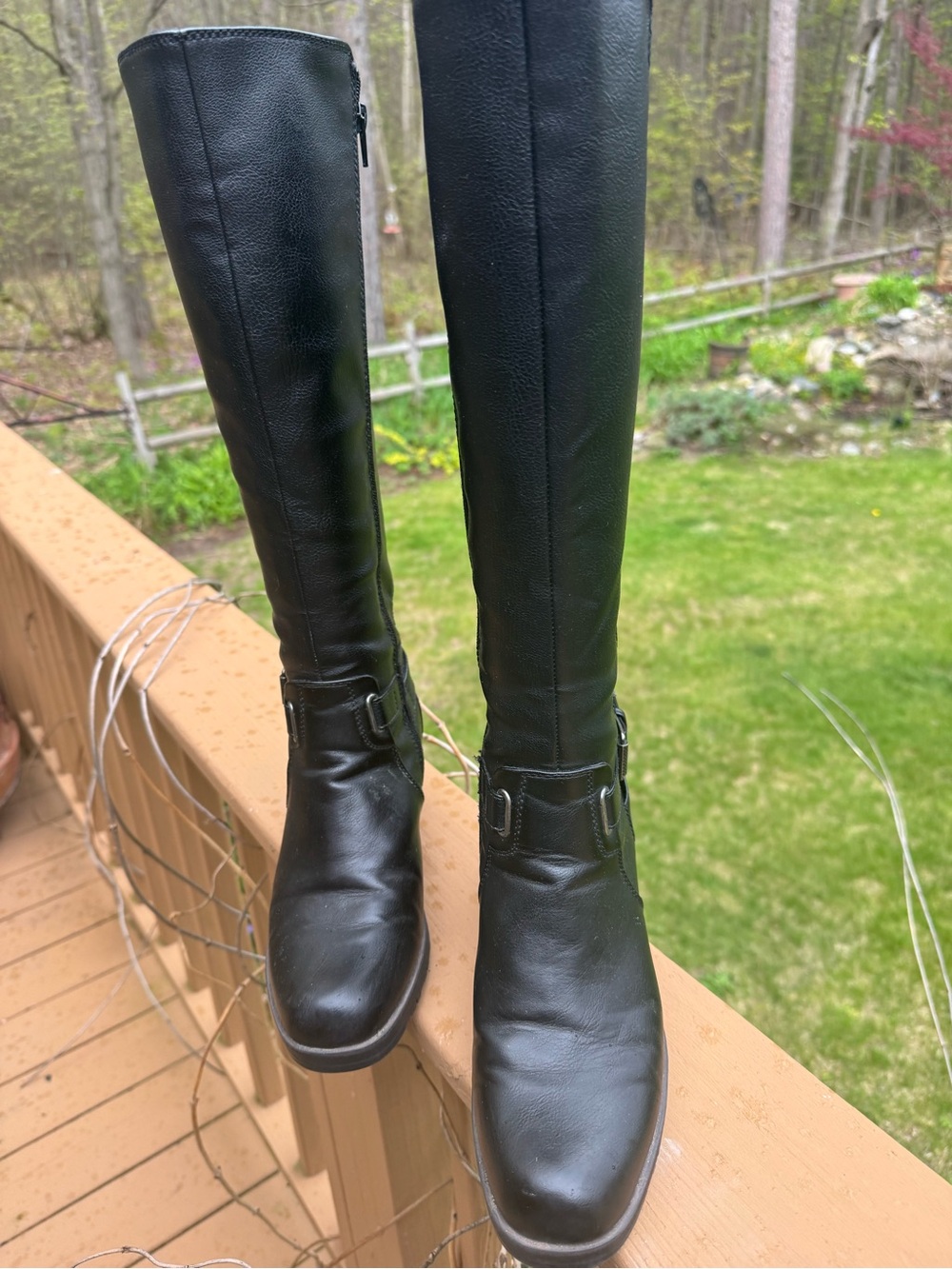 BareTraps Black Tall Over-The-Knee Riding Boots
